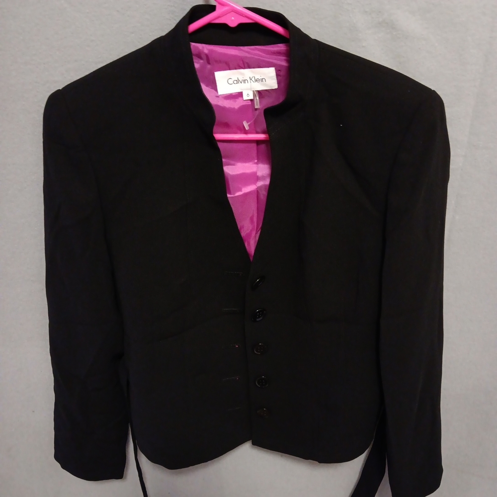 Calvin Klein Black Blazer with Pink Lining